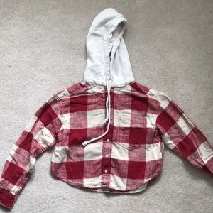 American Eagle button down flannel hoodie